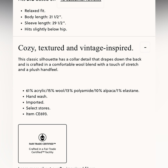 J.CREW Fair Isle Johnny Collar Sweater In Bouclé Yarn Navy Women’s Sz L NWT - Picture 3 of 7